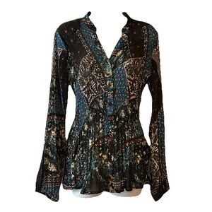 NY Collection Multicolored Quilted Size Medium